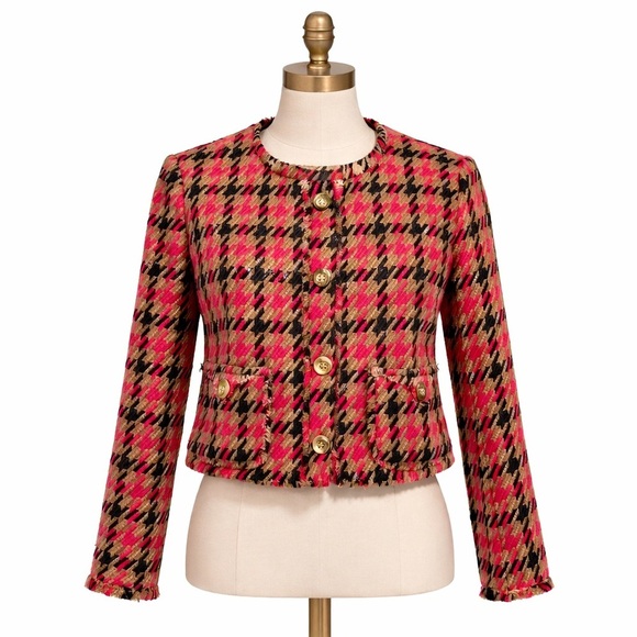 Jones New York Jackets & Blazers - Jones New York Signature Women Short Jacket BLAZER Sz 6P PLAID PINK/BLACK/TAN.‌‌